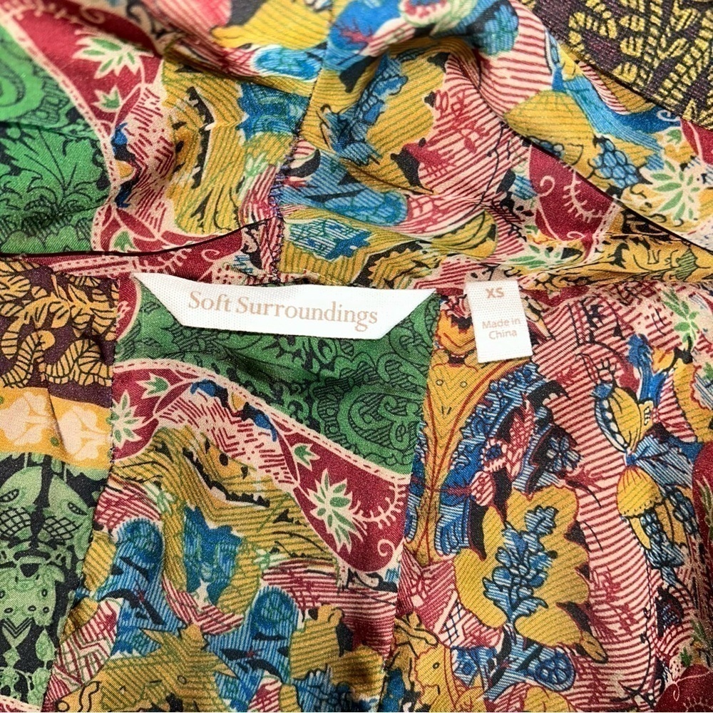 🌟 Soft Surroundings Open Front Izmir Mixed Print Boho Cardigan Jacket - Size XS🌟 - Picture 7 of 8